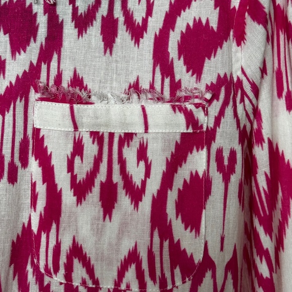 Dizzy-Lizzie - Tizzie - Cape Cod Tunic Pink White Ikat Sz L - Picture 6 of 8